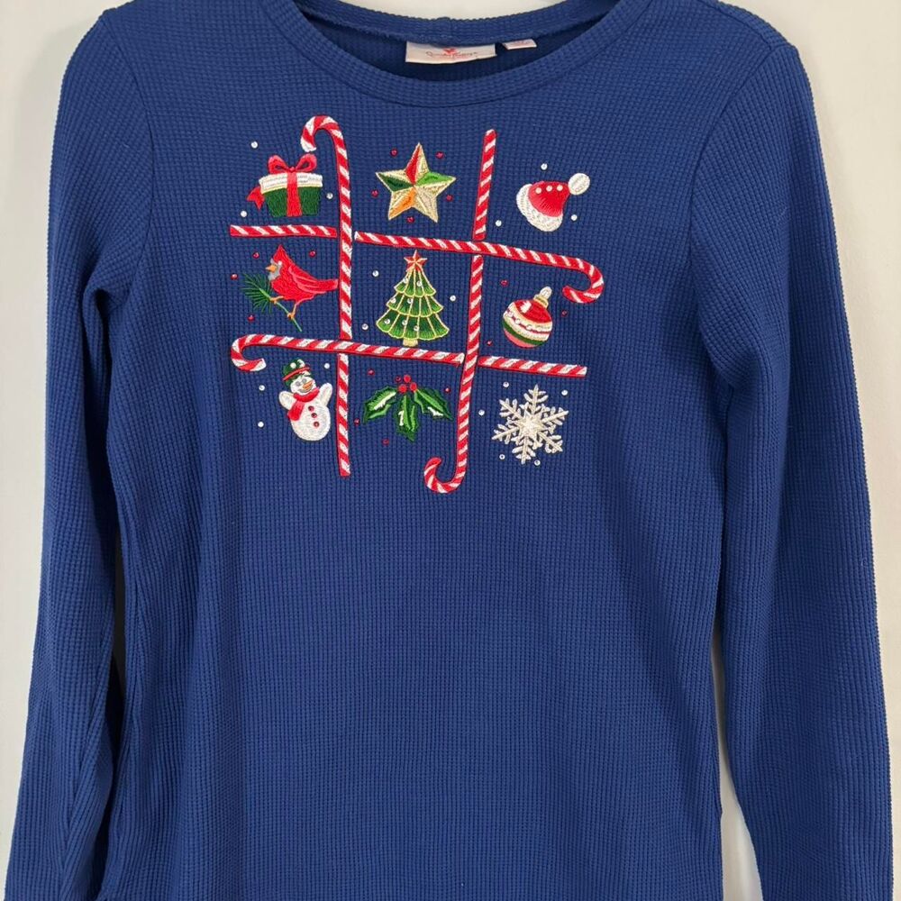 Quacker-factory Women's Blue and Navy Blouse